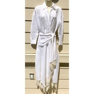 zara basic green dress